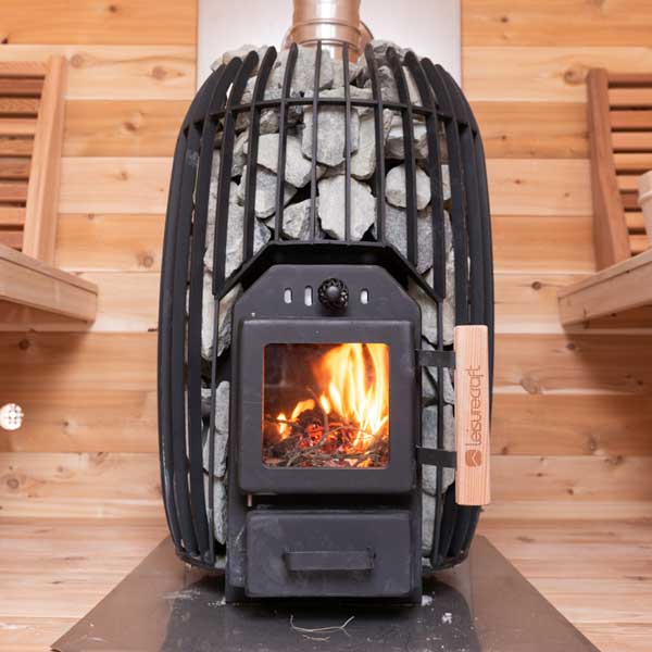 TimberGlow14 Woodburning Sauna Heater – Chimney Out the Top | TimberGlow