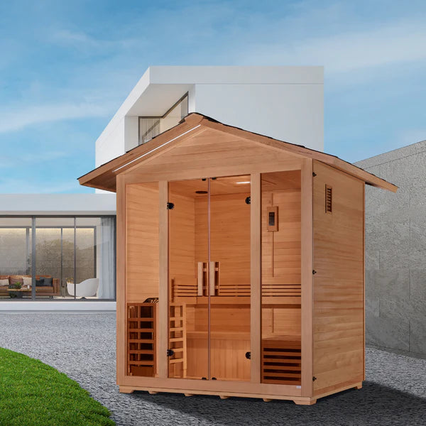 Vorarlberg 5-Person Outdoor Steam Sauna – Canadian Hemlock | Golden Designs Inc.