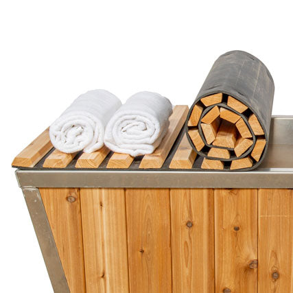 Knotty Cedar Roll Up Cover for the Polar Plunge Tub | Leisurecraft