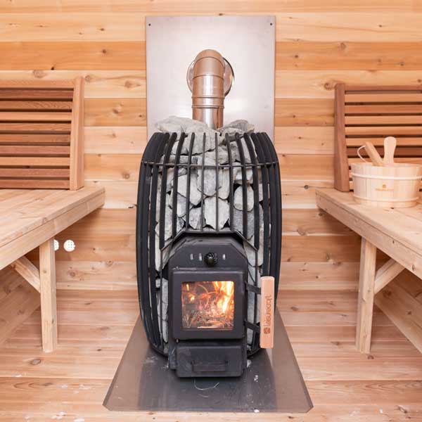 TimberGlow14 Woodburning Sauna Heater – Chimney Out the Top | TimberGlow