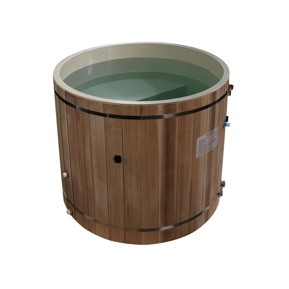 Dynamic Cold Therapy PVC Cedar Barrel Cold Plunge | Golden Designs Inc.