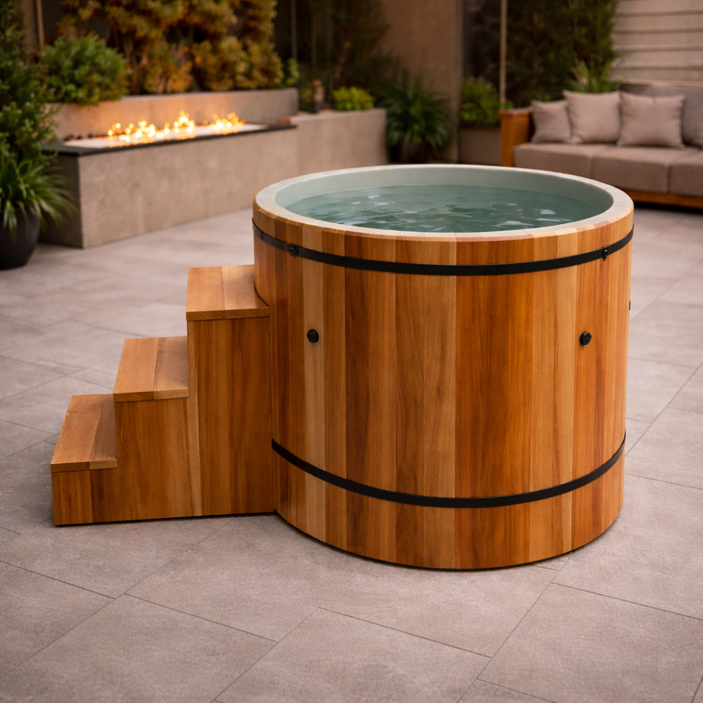 Dynamic Cold Therapy PVC Cedar Barrel Cold Plunge | Golden Designs Inc.