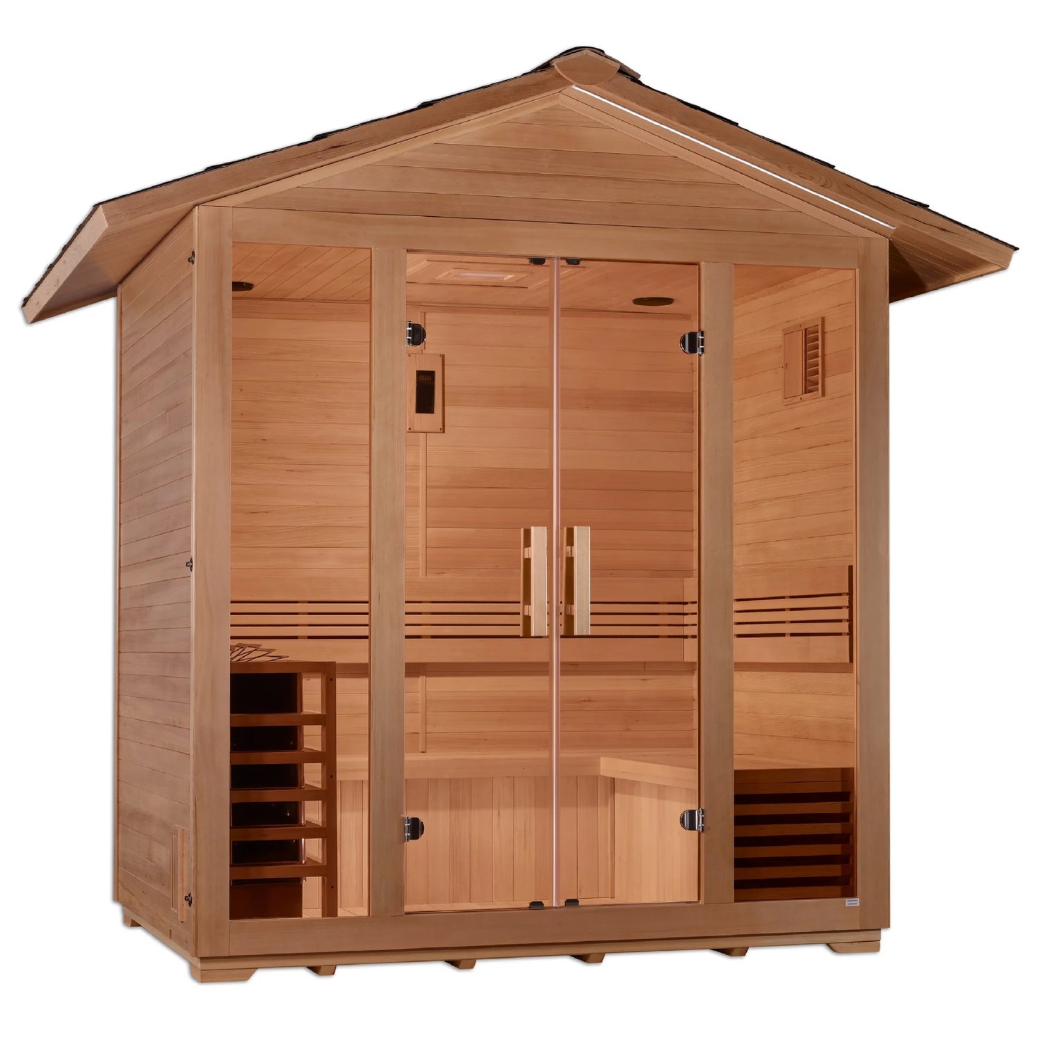 Vorarlberg 5-Person Outdoor Steam Sauna – Canadian Hemlock | Golden Designs Inc.