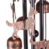 Accent Plus Metal Bell-Style Windchimes with Dogs and Leaf