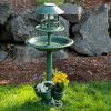 Accent Plus Solar-Lighted Birdbath and Planter