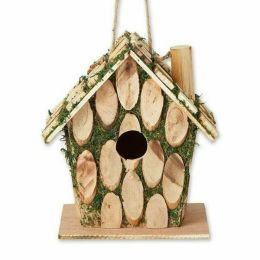 Songbird Valley Knotty Wood Moss-Covered Bird House