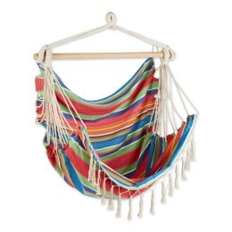 Accent Plus Hammock Chair with Tassel Fringe - Colorful Stripes