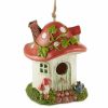 Accent Plus Whimsical Mushroom Cottage Birdhouse