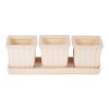 Accent Plus Ceramic Mini Planter Set - Ivory Square