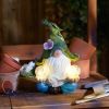 Accent Plus Meditating Leaf-Hat Gnome Solar Garden Light