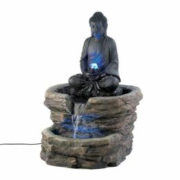 Accent Plus Buddha Lighted Garden Fountain