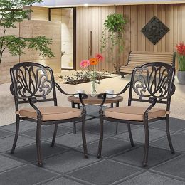 2PCS Stackable Outdoor Patio Dining Chairs with Cushions