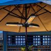 Arttoreal 1500W Foldable Electric Patio Heater Umbrella with 3 Heating Panels; for Pergola Outdoor or Gazabo Parasol