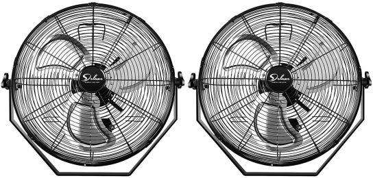 Simple Deluxe 18 Inch Industrial Wall Mount Fan; 3 Speed Commercial Ventilation Metal Fan for Warehouse; Greenhouse; Workshop; Patio; Factory and Base