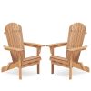 Wooden Outdoor Folding Chair Set of 2 Wood Lounge Patio Chair for Garden; Garden; Lawn; Backyard; Deck; Pool Side; Fire Pit; Half Assembled;