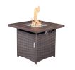 28' Outdoor Wicker Patio Propane Gas Fire Pit Table