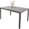 6 Person Outdoor Dining Table, Patio Rectangle Aluminum Table, Gray