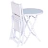 3 Pack Folding Bistro Table Chair Set Garden Backyard Patio Furniture White