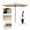 Outdoor Patio Umbrella 10 Ft x 6.5 Ft Rectangular with Crank Weather Resistant UV Protection Water Repellent Durable 6 Sturdy Ribs