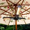 Arttoreal 1500W Foldable Electric Patio Heater Umbrella with 3 Heating Panels; for Pergola Outdoor or Gazabo Parasol