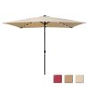 Outdoor Patio Umbrella 10 Ft x 6.5 Ft Rectangular with Crank Weather Resistant UV Protection Water Repellent Durable 6 Sturdy Ribs