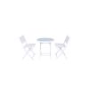 3 Pack Folding Bistro Table Chair Set Garden Backyard Patio Furniture White