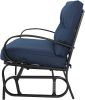 Outdoor Patio Glider Bench Loveseat Outdoor Cushioned 2 Person Rocking Seating Patio Swing Chair