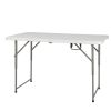 4ft Foldable Lift Patio Plastic Table White