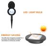 2pcs Solar Landscape Spotlight LED Lighting Plastic for Outdoor Garden Yard Porch Pool RT