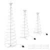 LED Christmas Lights Set contains 3 pieces of spiral LED Christmas tree with star finial Freely choose Twinkle or Steady-on mode for restaurant; exhib