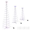 LED Christmas Lights Set contains 3 pieces of spiral LED Christmas tree with star finial Freely choose Twinkle or Steady-on mode for restaurant; exhib