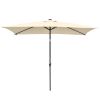 10x6.5ft Aluminum Patio Umbrella w/ 20 LEDs Beige