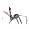 3 PCS Zero Gravity Chair Patio Chaise Folding Lounge Table Chair Sets