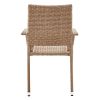 Manhattan Comfort Genoa Patio Dining Armchair in Nature Tan Weave