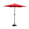 8.8 feet Outdoor Aluminum Patio Umbrella; Patio Umbrella; Market Umbrella with 33 pounds Round Resin Umbrella Base; Push Button Tilt and Crank lift; R