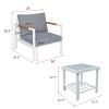 Outdoor Patio Aluminum Chair; Furniture Single Armchair with Cushions for Restaurant Courtyard or Garden; Gray