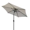 8.8 feet Outdoor Aluminum Patio Umbrella; Patio Umbrella; Market Umbrella with 33 pounds Round Resin Umbrella Base; Push Button Tilt and Crank lift; C