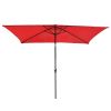 outdoor furniture 10x6.5ft Aluminum Patio Umbrella w/ 20 LEDs Red