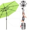 10Ft 3-Tiers 32LEDS Patio Umbrella Fruit Green