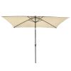 10x6.5ft Aluminum Patio Umbrella w/ 20 LEDs Beige