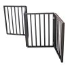 Pet Gate â€“ Dog Gate for Doorways, Stairs or House â€“ Freestanding, Folding , Dark Brown,Arc Wooden