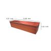 Rectangular Metal Flower Planter Box with Embossed Line Design; Small; Copper