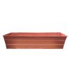 Rectangular Metal Flower Planter Box with Embossed Line Design; Small; Copper