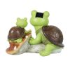 Garden Statue Cute Frog Face Turtles Figurines,Solar Powered Resin Animal Sculpture with 3 Led Lights for Patio,Lawn, Garden Decor