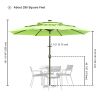 10Ft 3-Tiers 32LEDS Patio Umbrella Fruit Green