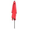 outdoor furniture 10x6.5ft Aluminum Patio Umbrella w/ 20 LEDs Red