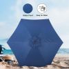 Simple Deluxe 7.5' Patio Outdoor Table Market Yard Umbrella with Push Button Tilt/Crank; 6 Sturdy Ribs for Garden; Deck; Backyard; Pool; 7.5ft; Blue