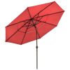 11Ft 3-Tiers Patio Umbrella Red