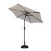 8.8 feet Outdoor Aluminum Patio Umbrella; Patio Umbrella; Market Umbrella with 33 pounds Round Resin Umbrella Base; Push Button Tilt and Crank lift; C