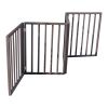 Pet Gate â€“ Dog Gate for Doorways, Stairs or House â€“ Freestanding, Folding , Dark Brown,Arc Wooden